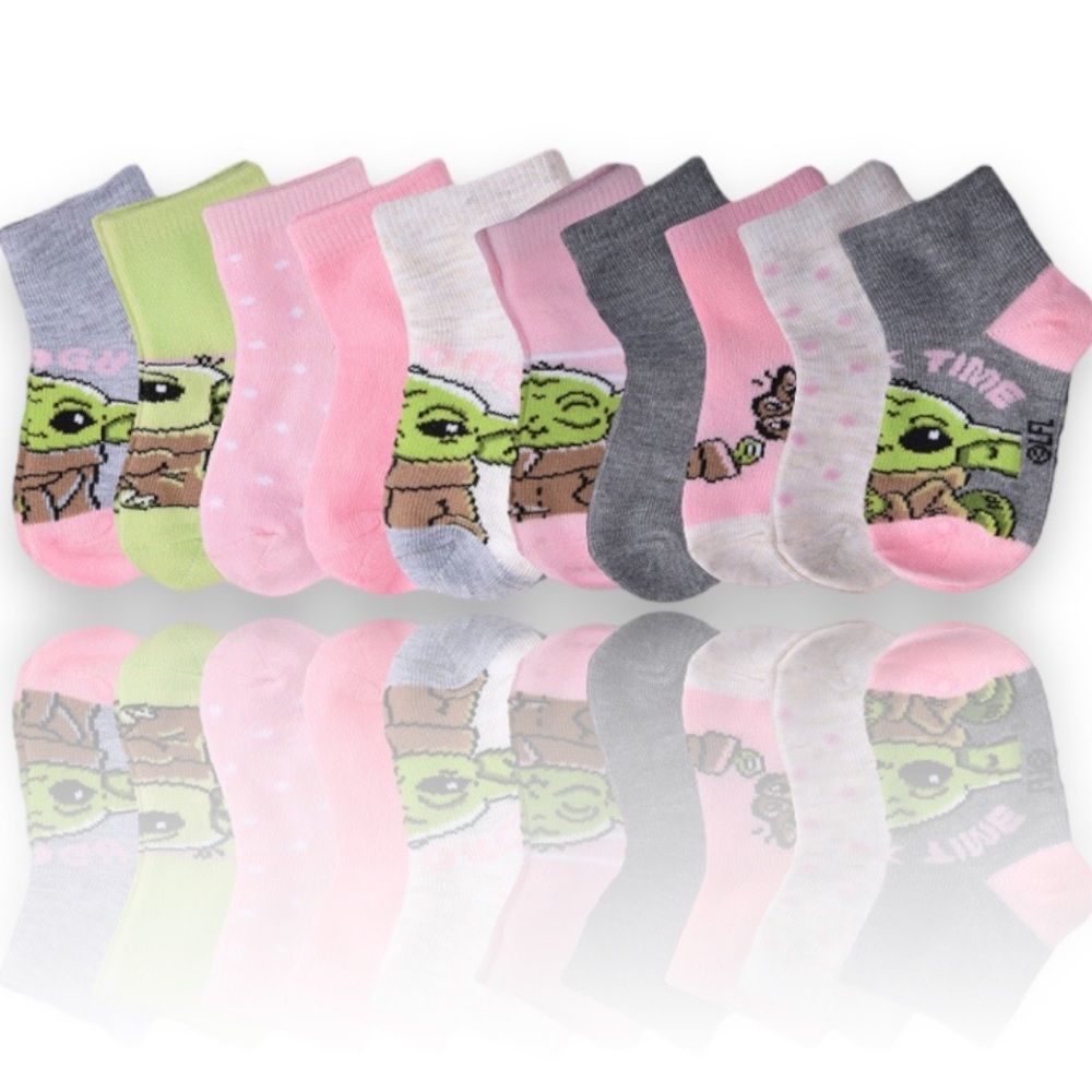 Disney Star Wars The Mandalorian Girls Socks 10-Pack Yoda ankle toddler 2T 3T*